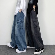baggy jeans men y2k seluar jeans koyak lelaki y2k jeans Hip Hop ins Four Seasons Big Pocket Men Wome