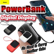 Baseus Qpow Digital Display PowerBank 10000mAh with Type C Cable / 15W 3A Fast Charge Powerbank with Built-in Type-C Ca