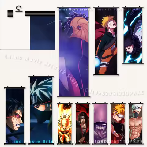 Anime Naruto Canvas Printed Wall Art Poster Hatake Kakashi Hanging Painting Uchiha Obito Home Decora