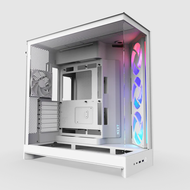 NZXT H9 Flow RGB 2025 - Dual Chamber Mid Tower ATX TG Case With RGB - BLACK / WHITE