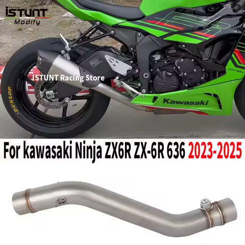 Motorcycle Exhaust Escape Moto Slip On For KAWASAKI Ninja ZX-6R ZX6R ZX636 2023 2024 2025 Stainless 