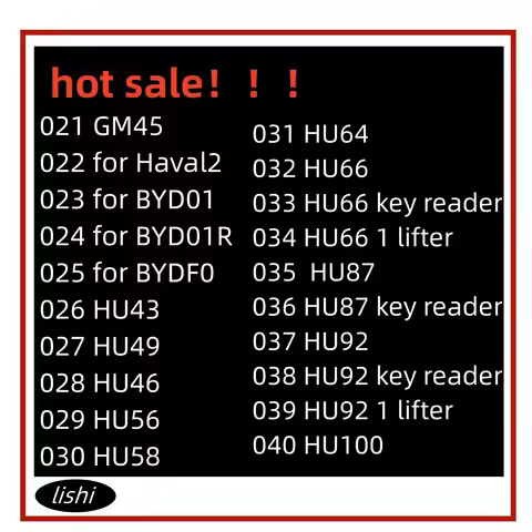 021-040 Lishi 2 In 1 2in1 Tool GM45 for Haval2 for BYD01 for BYD01R for BYDF0 HU43 HU49 HU46 HU56 HU