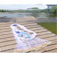 Jala Ikan 10, 8,6,4 Kaki Panjang  Fish Net Hand Casting 8,6,4 Feet Monofilam/TANGSI [ READY STOCK MA
