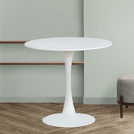 URBAN โต๊ะกินข้าว โต๊ะกลม​ โต๊ะ​คาเฟ่ สีขาว รุ่น Nina (GG03) ท๊อปโต๊ะ MDF ปิดผิวไม้วีเนียร์  กว้าง 60 70 ซม. White Table