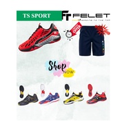 Felet Fleet Badminton Shoes Kasut Lelaki Court Senaman Spider Boost(Red, White, Tiffany)Multipurpose
