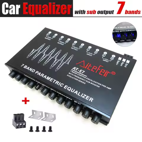 7 Band Car Equalizer Multifunctional Car Audio EQ Tuning Crossover Amplifier Parametric Equalizer Ca