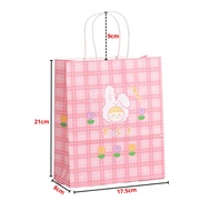 Paperbag Karakter Kartun Beruang Lucu Goodie Bag Motif Rabbit & Bear Tas Jinjing Serbaguna Bingkisan