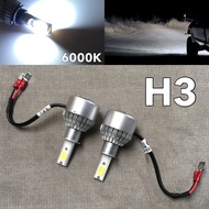 C6 LED Headlight H3 Fog Light 36W * 2 3800LM Bulb High Power 6,000K White