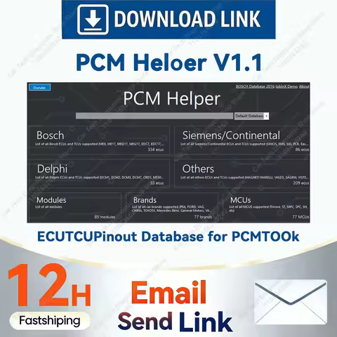 Pinout software Database for PCM flash user PCMhelper ECU TCU Pinouts for PCM TOOL PCM Helper Softwa