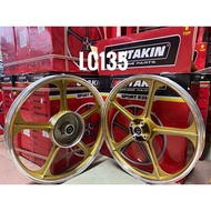 [100% BRAND NEW] MUTAKIN SPORT RIM 5L 588 / 555 LC135 SRL110-ZR SRL-115ZR GOLD BLACK