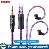 Faaeal สายเคเบิลอัพเกรดชุบเงิน16-Strand OFC ขนาด3.5/4.4มม. เต้าเสียบแนวตรงสาย QDC/2PIN-0.78mm ความบร