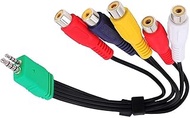 3.5mm Male + 2.5mm Male to 5RCA Female Plug Audio Video AV Adapter Cable Cord Compatible LED LCD TV 