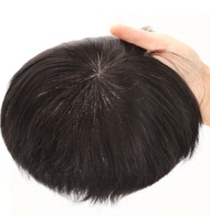 Tse Wig Pendek Rambut Asli Untuk Pria, Wig Pengganti Rambut Palsu