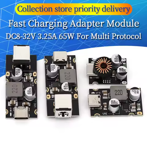 QC4.0 QC3.0 Type-C USB PD65W Fast Charging Adapter Module DC8-32V 3.25A 65W Step Down Module For Hua