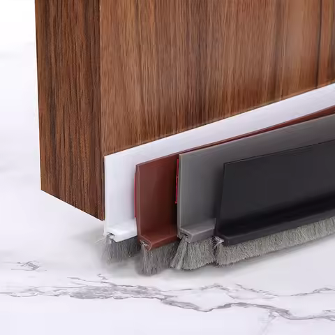 1pc1m/3cmDoor Sealing Strips Self-adhesive Door Bottom Gap Filling Brush Strips Windproof Soundproof