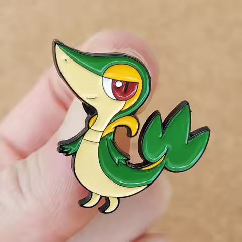 Pokemon Snivy Anime Brooch For Backpacks Enamel Pin Snake Metal Brooch Pin For Women Badges Pin Broo