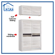 Twin Win 4 Feet Sliding Wardrobe/Almari Baju {Assembled Product/Siap Pasang}