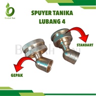 Nozzle Spuyer TANIKA kabut setelan lubang 4 tangki sprayer elektrik manual drat 14mm standart gepak