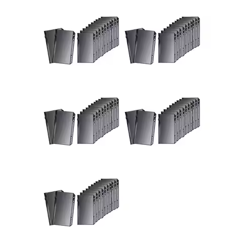 J1UL1N 60Pcs Black A6 Binder Pockets PVC Cash Envelopes Budget Money Zipper Pouch Reusable Envelopes