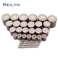 24pcs Sand Paper Polishing Bits Abrasive Mops-wheel Spindle Mops Sand Paper Wheel Mounted Flap Wheel