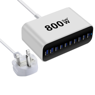เครื่องชาร์จ Gan 800W 8C ที่ชาร์จ USB C แบบ2A พกพา10พอร์ต USB C แท่นชาร์จเครื่องชาร์จตั้งโต๊ะสำหรับโ