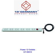 G7-00012 19" GERMANY Rack AC Power Distribution 12 Universal Outlet w/Cable 3 M.