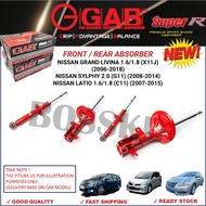 GAB SUPER R FRONT / REAR ABSORBER - NISSAN GRAND LIVINA 1.6 1.8 (X11J) / SYLPHY 2.0 (G11)/LATIO 1.6 