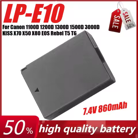 7.4V 860mAh LP-E10 Camera Battery for Canon 1100D 1200D 1300D 1500D 3000D KISS X70 X50 X80 EOS Rebel