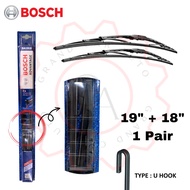 BOSCH ADVANTAGE (SET) FRONT CAR WIPER BLADE-TYPE U HOOK (19"+18") [BA1918]