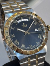 Pre-Owned Tudor Royal Two Tone Black Dial Day Date Mens Automatic Watch 28603