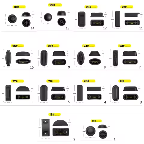 2 Pieces/Set Replacement Luggage Feet Pads Durable Suitcase Feet Pads Plastic Luggage Studs Suitcase