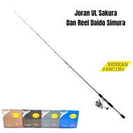 Ul Ajiro Sakura solid Fiber Fishing Rod Package 2-6lb 165cm And 180cm And Daido Simura DS250 Reel