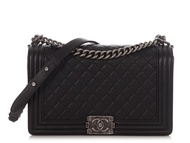 Chanel Black Quilted Caviar New Medium Boy Bag with Silver Tone Hardware, 2016-2017
