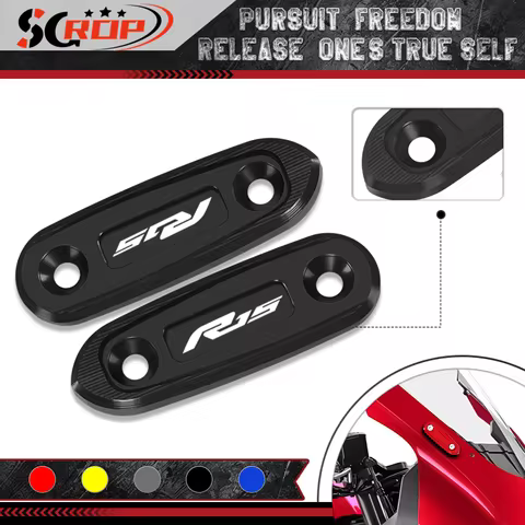 R3 R15 2024 Mirror Eliminator Cap For YZF R3 19-24 R15 V3 18-24 Motorcycle CNC Windshield Driven Mir