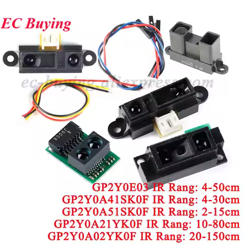 GP2Y0A02YK0F 20-150cm GP2Y0A21YK0F 10-80cm GP2Y0A41SK0F 4-30cm GP2Y0E03 4-50cm GP2Y0A51SK0F 2-15cm I