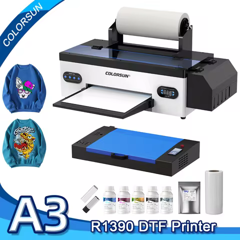 Colorsun A3 DTF Printer For Epson R1390 Impresora A3 DTF Printer Machine Direct to Film Printer For 