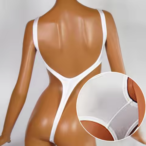 Summer Swimsuit Thin T-Crotch Backless Shapewear Bikini Swim-Suit Mercerizing High Cut Triangle Ones
