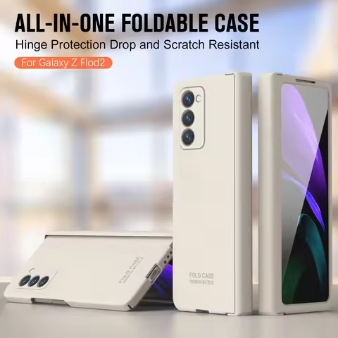 360 Full Protection Hinge Case For Samsung Galaxy Z Fold 2 3 4 5 6 Tempered Glass Original Liquid Ma