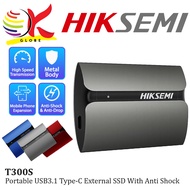 HIKSEMI T300S PORTABLE EXTERNAL SSD USB3.1 TYPE-C SHIELD SSD WITH ANTI SHOCK & ANTI DROP SOLID STATE