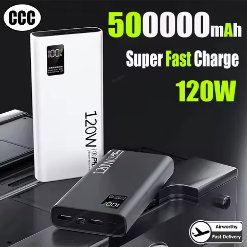 500000mAh 120W High Capacity Power Bank Fast Charging Powerbank Portable Battery Charger For iPhone 
