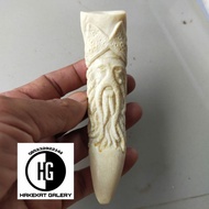 hakekat galery pipa once tulang iga duyung ukir antik D72