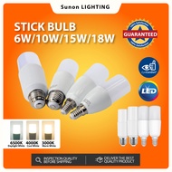SIRIM Approved LED Stick Bulb E27 E14 6W / 10W / 15W / 18W / 20W LED Bulb Ceiling Light Bulb