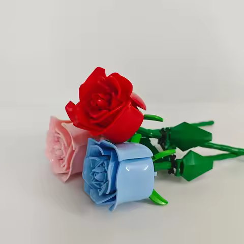 KNEW BUILT DIY Rose Flower Arrangement Building Block Toys-Enjoy Life,Loved by Girl,Create Your Favo