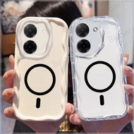Casing For Xiaomi POCO C71 Redmi A5 4G With Magnetic Sticker Ripple Border Design TPU Silicon Cover