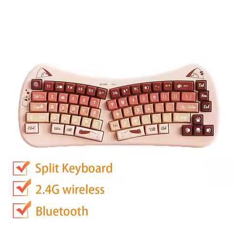 Ergonomic Alice Mechanical Keyboard Custom Gaming Mechanical Keyboard 2.4G Wireless Keyboard Bluetoo