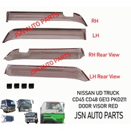 J134S01 DOOR VISOR RED NISSAN UD TRUCK CD45 CD48 CV450 CH520 GE13 PKD211 PRICE FOR 1PAIR