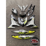 COVERSET YAMAHA BODYSET Y15 YSUKU Y15ZR V1 V2 HITAM 46 BLACK SPECIAL EDITION SILVER STRIPE TANAM CLE