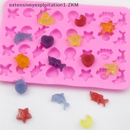 【EPPH】 Marine Life Gummy Mold Silicone Chocolate Mold Party Baking Mold Fire Paint Wax Pellet Mold E