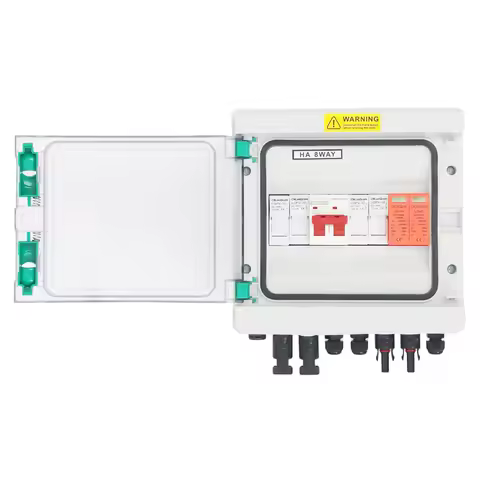 2-in-1-Out Solar Photovoltaic PV DC Combiner Box 500V 32A 2-String Input Waterproof Box IP65 for Out