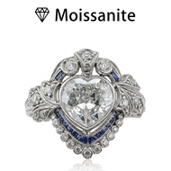 1pc Women's Wedding Ring, 4.6g S925 Sterling Silver 2ct Moissanite Ring, Bohemian Palace Style Engag